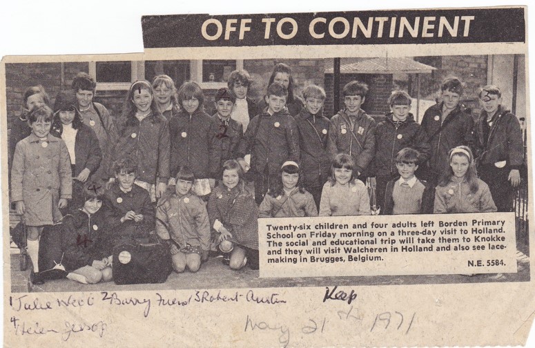 Borden Primary School Trip - Holland 1971